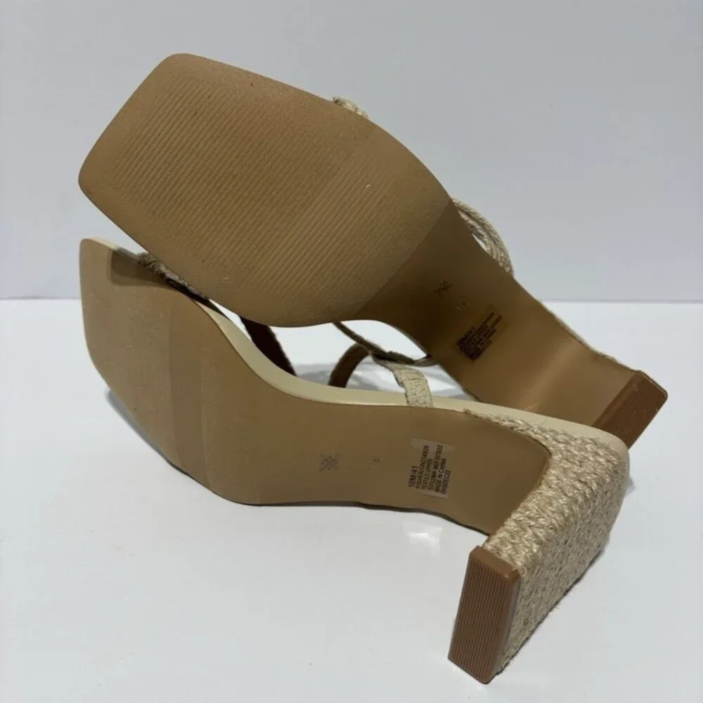 BCBGeneration Women’s Fisher, Natural Heeled Sandals, Size 10 M